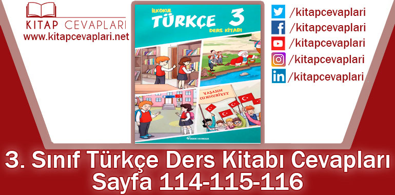 3. Sınıf Türkçe Ders Kitabı 114-115-116. Sayfa Cevapları Gizem Yayıncılık