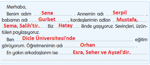 3. Sınıf Türkçe Ders Kitabı Cevapları Sayfa 112 Gizem Yayıncılık