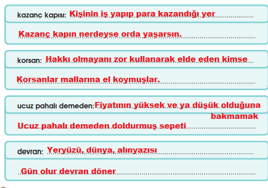 4. Sınıf Türkçe Ders Kitabı Cevapları Sayfa 107 Özgün Yayınları