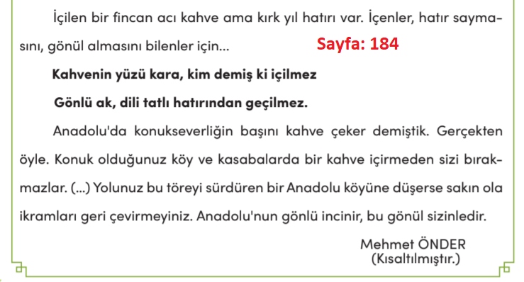 4. Sınıf Türkçe Ders Kitabı Cevapları Sayfa 186 MEB Yayınları1